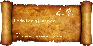Ledniczky Vince névjegykártya